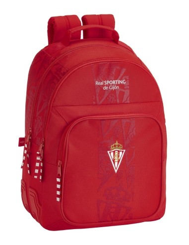 Mochila Doble Con Cantoneras Adaptable A Carro Sporting De Gijon | Reino Escolar: Mochilas y Regalos