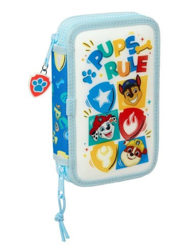 Plumier Doble Pequeñoo 28 Piezas Paw Patrol  | Reino Escolar: Mochilas y Regalos