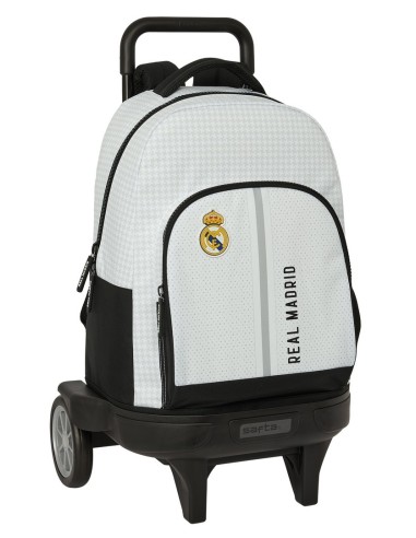 Mochila Grande Con Ruedas Compact Evolution Extraíble Real Madrid | Reino Escolar: Mochilas y Regalos