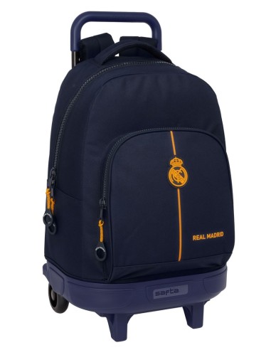 Mochila Grande Con Ruedas Compact Extraible Real Madrid | Reino Escolar: Mochilas y Regalos