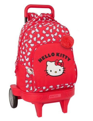 Mochila Grande Con Ruedas Compact Evolution Extraíble Hello Kitty  | Reino Escolar: Mochilas y Regalos