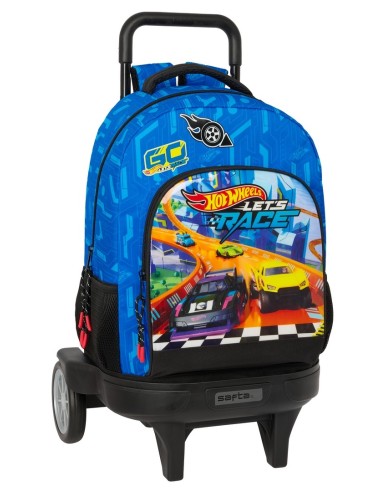 Mochila Grande Con Ruedas Compact Evolution Extraíble Hot Wheels | Reino Escolar: Mochilas y Regalos