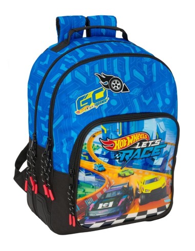 Mochila Doble Con Cantoneras Adaptable A Carro Hot Wheels | Reino Escolar: Mochilas y Regalos