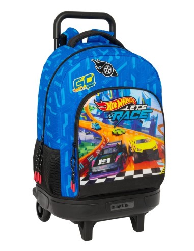 Mochila Grande Con Ruedas Compact Extraible Hot Wheels | Reino Escolar: Mochilas y Regalos