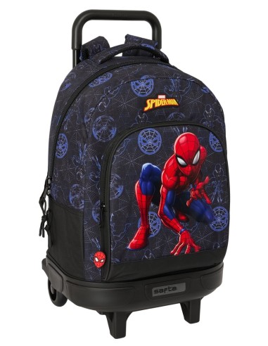 Mochila Grande Con Ruedas Compact Extraible Spider-Man | Reino Escolar: Mochilas y Regalos