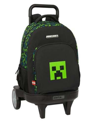 Mochila Grande Con Ruedas Compact Evolution Extraíble Minecraft | Reino Escolar: Mochilas y Regalos