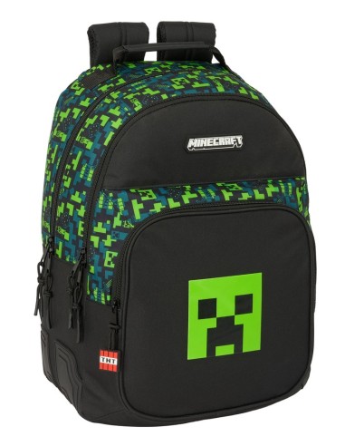 Mochila Doble Con Cantoneras Adaptable A Carro Minecraft | Reino Escolar: Mochilas y Regalos