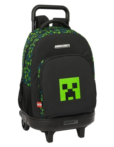 Mochila Grande Con Ruedas Compact Extraible Minecraft | Reino Escolar: Mochilas y Regalos