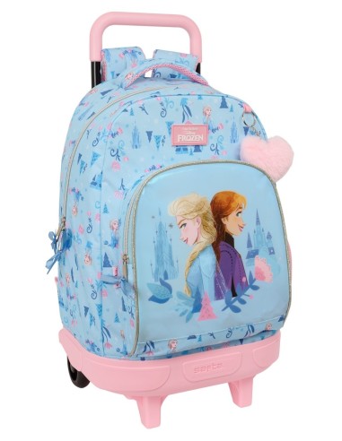 Mochila Gde. C/Ruedas Compact Extraible Frozen "Ice Magic" | Reino Escolar: Mochilas, Estuches y Papelería de Disney, Real Madri