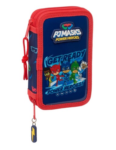 Plumier Doble Pequeñoo 28 Piezas Pjmasks | Reino Escolar: Mochilas y Regalos