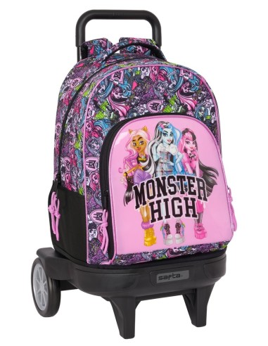 Mochila Grande Con Ruedas Compact Evolution Extraíble Monster High | Reino Escolar: Mochilas y Regalos