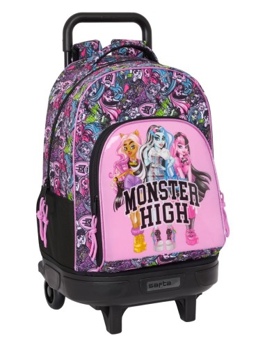 Mochila Grande Con Ruedas Compact Extraible Monster High | Reino Escolar: Mochilas y Regalos