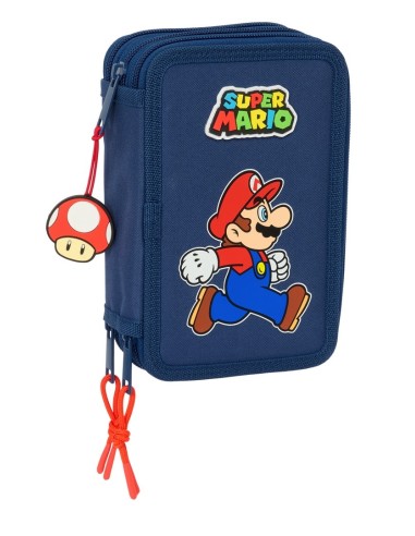 Plumier Triple 37 Piezas Super Mario | Reino Escolar: Mochilas y Regalos