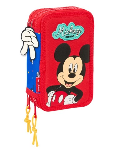 Plumier Triple 37 Piezas Mickey Mouse | Reino Escolar: Mochilas y Regalos