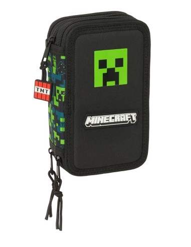 Plumier Triple 37 Piezas Minecraft | Reino Escolar: Mochilas y Regalos