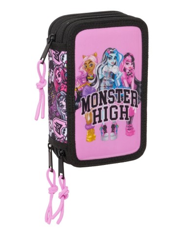 Plumier Triple 37 Piezas Monster High | Reino Escolar: Mochilas y Regalos