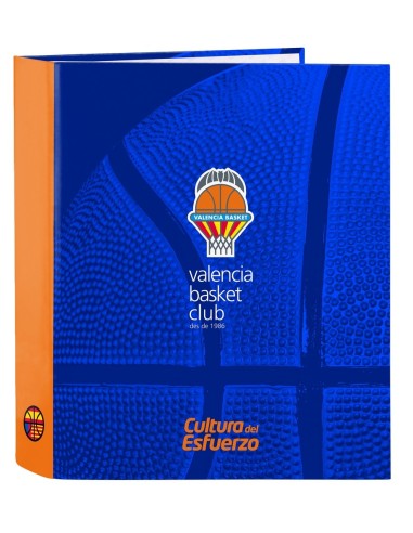 Carpeta Cartón Folio 4Anillas Lomo Ancho Valencia Basket Club | Reino Escolar: Mochilas y Regalos