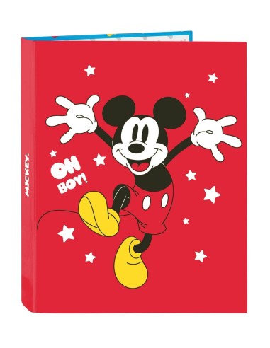 Carpeta Cartón Folio 4 Anillas Mixtas Mickey Mouse | Reino Escolar: Mochilas y Regalos