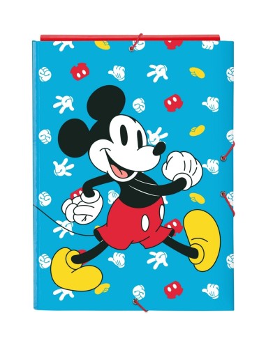 Carpeta Cartón Folio Gomas Solapas Mickey Mouse | Reino Escolar: Mochilas y Regalos