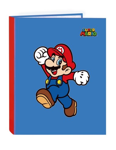 Carpeta Cartón Folio 4 Anillas Mixtas Super Mario | Reino Escolar: Mochilas y Regalos