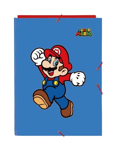 Carpeta Cartón Folio Gomas Solapas Super Mario | Reino Escolar: Mochilas y Regalos