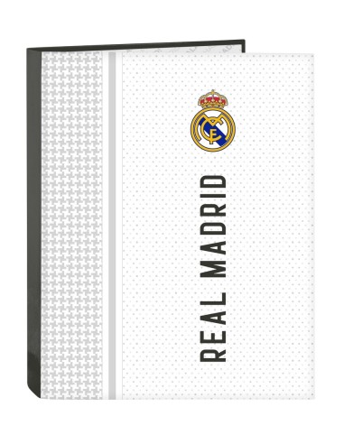 Carpeta Cartón Folio 4 Anillas Mixtas Real Madrid | Reino Escolar: Mochilas y Regalos