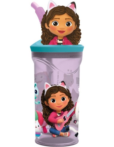 Vaso Figurita 3D 360ml Gabby´S Dollhouse | Reino Escolar: Mochilas y Regalos