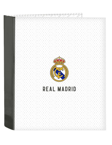 Carpeta Cartón Folio 4Anillas Lomo Ancho Real Madrid | Reino Escolar: Mochilas y Regalos