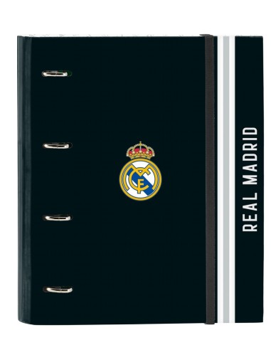 Carpeta 4 Anillas De 35Mm Con Recambio A4 100 Hojas Con Goma Y 5 Separadores Real Madrid | Reino Escolar: Mochilas y Regalos