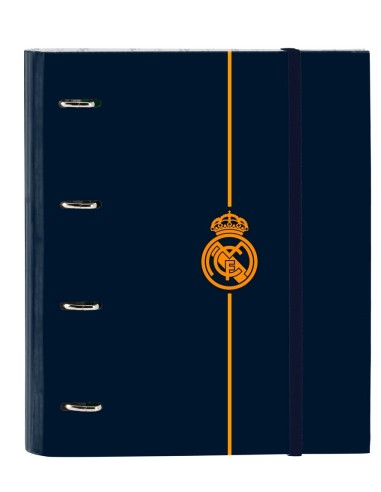 Carpeta 4 Anillas De 35Mm Con Recambio A4 100 Hojas Con Goma Y 5 Separadores Real Madrid | Reino Escolar: Mochilas y Regalos